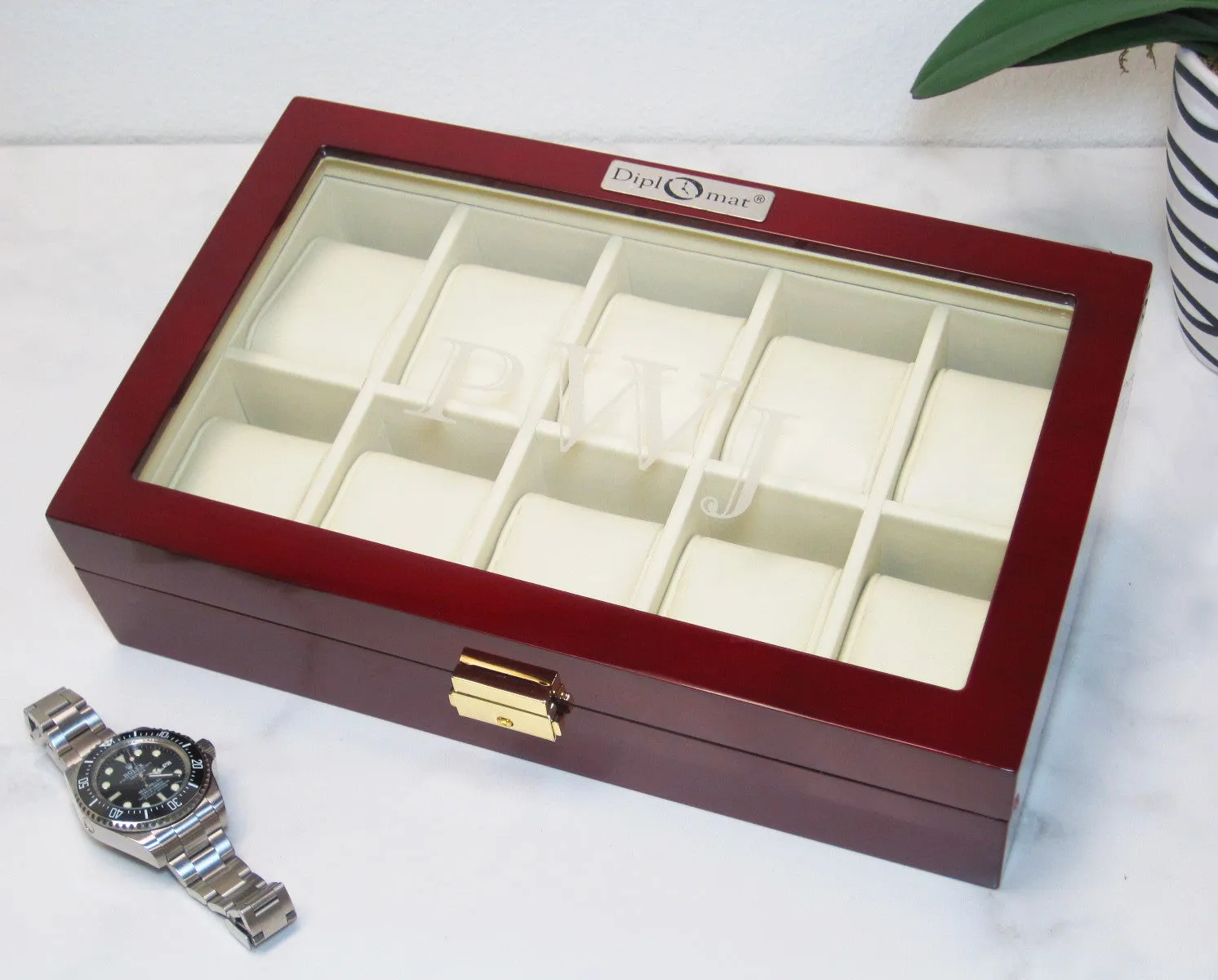 (10) Diplomat RoseWood Watch Box