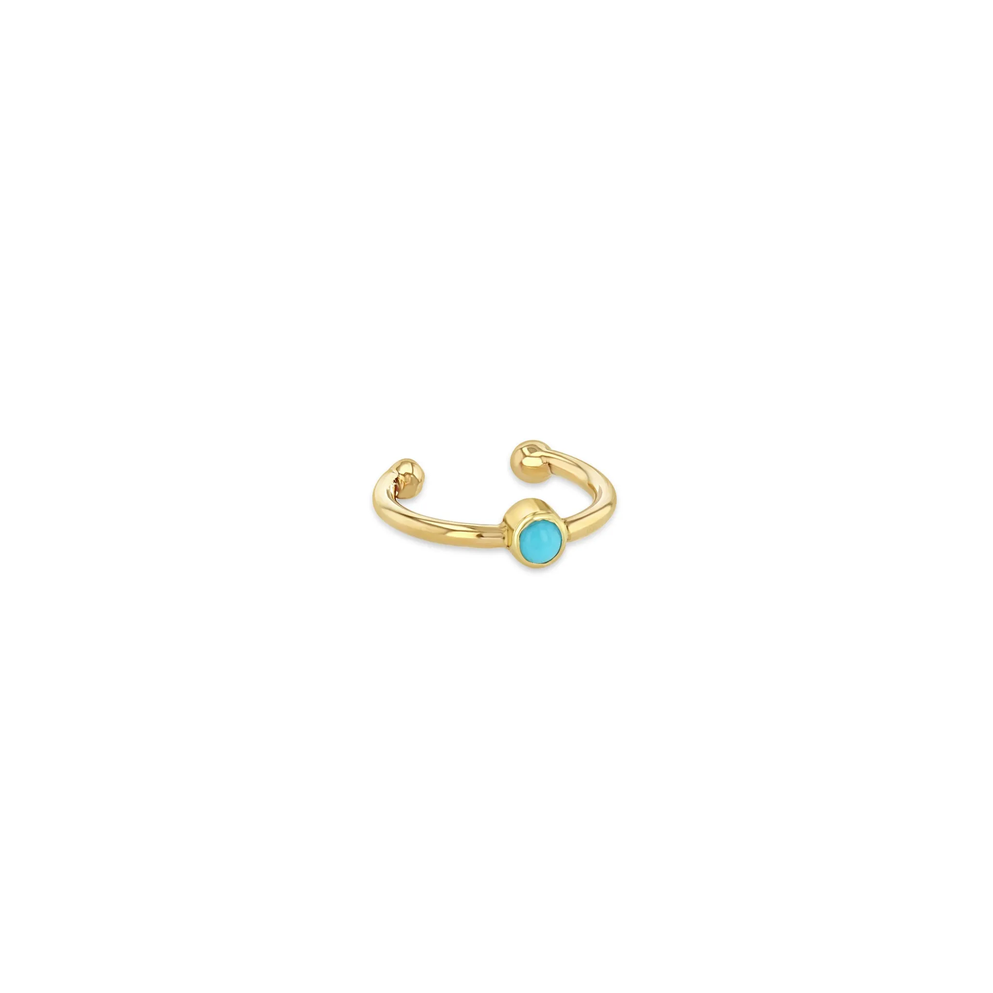 14k Turquoise Bezel Ear Cuff