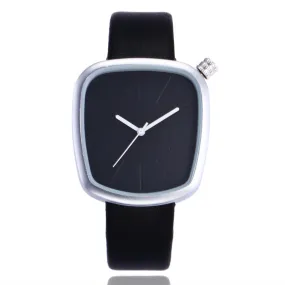 2018 New Black Pebble leather Lady Creative watch minimalist quartz fashion watch man and neutral women watch Relogio Feminino