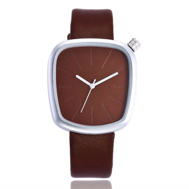 2018 New Black Pebble leather Lady Creative watch minimalist quartz fashion watch man and neutral women watch Relogio Feminino