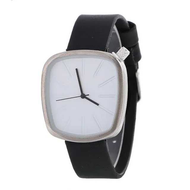 2018 New Black Pebble leather Lady Creative watch minimalist quartz fashion watch man and neutral women watch Relogio Feminino