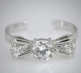 925 Sterling Silver Bow Tie Toe Ring - TRV001