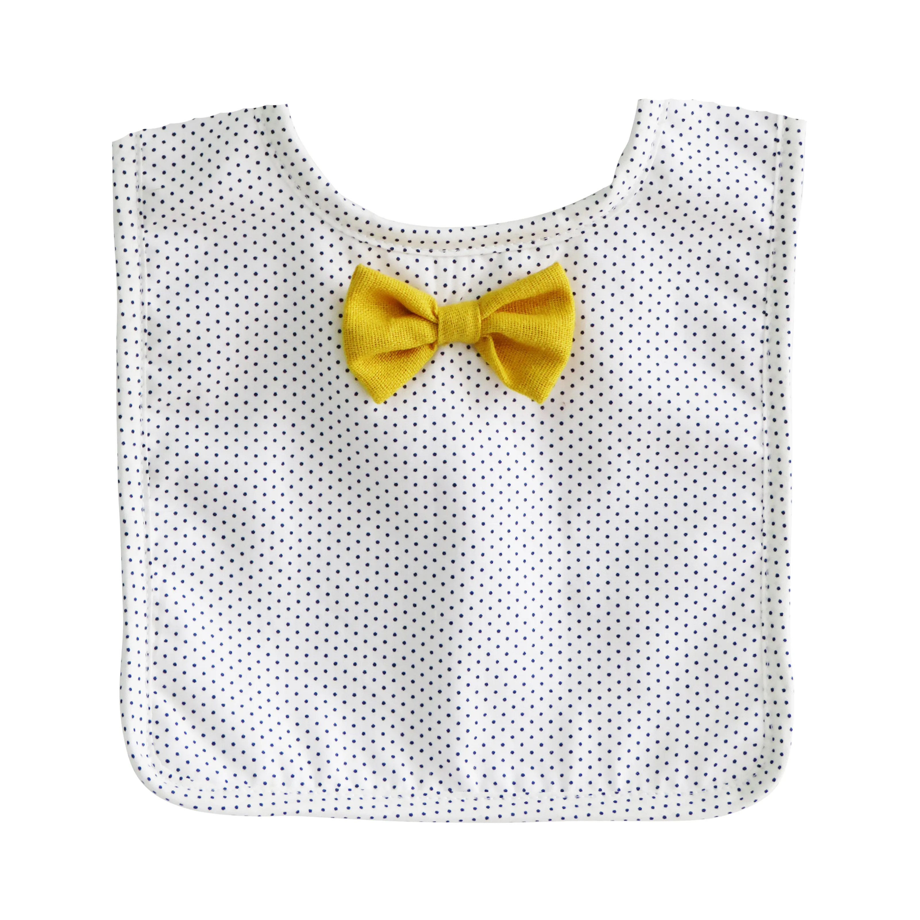 Alimrose - Bow Tie Bib - Navy Pin spot