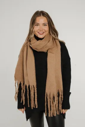 Amber Tassel Scarf In Camel