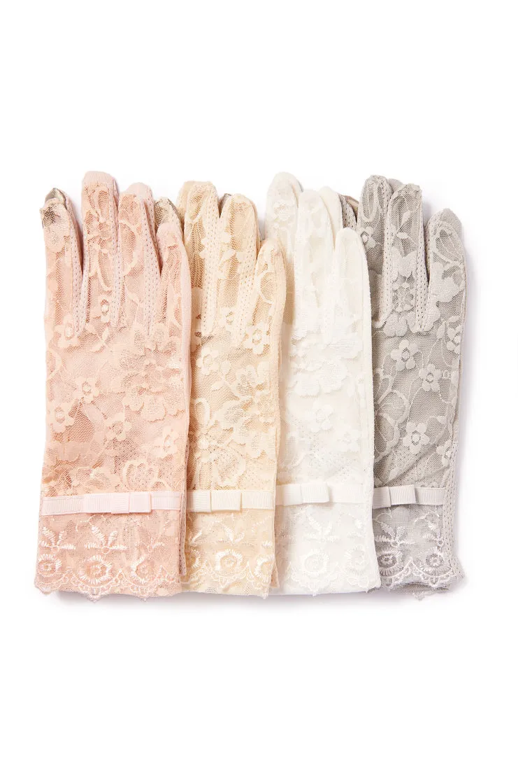 Amelie  Lace Gloves - Rose Pink