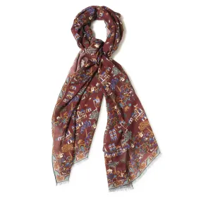 Antique Village Print Scarf