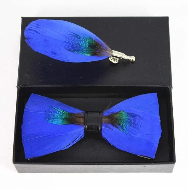 Arctic Feather Bow Tie Set