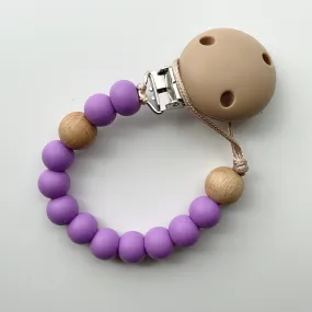 Basics Pacifier Clip - Grape