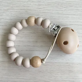 Basics Pacifier Clip - Oatmeal