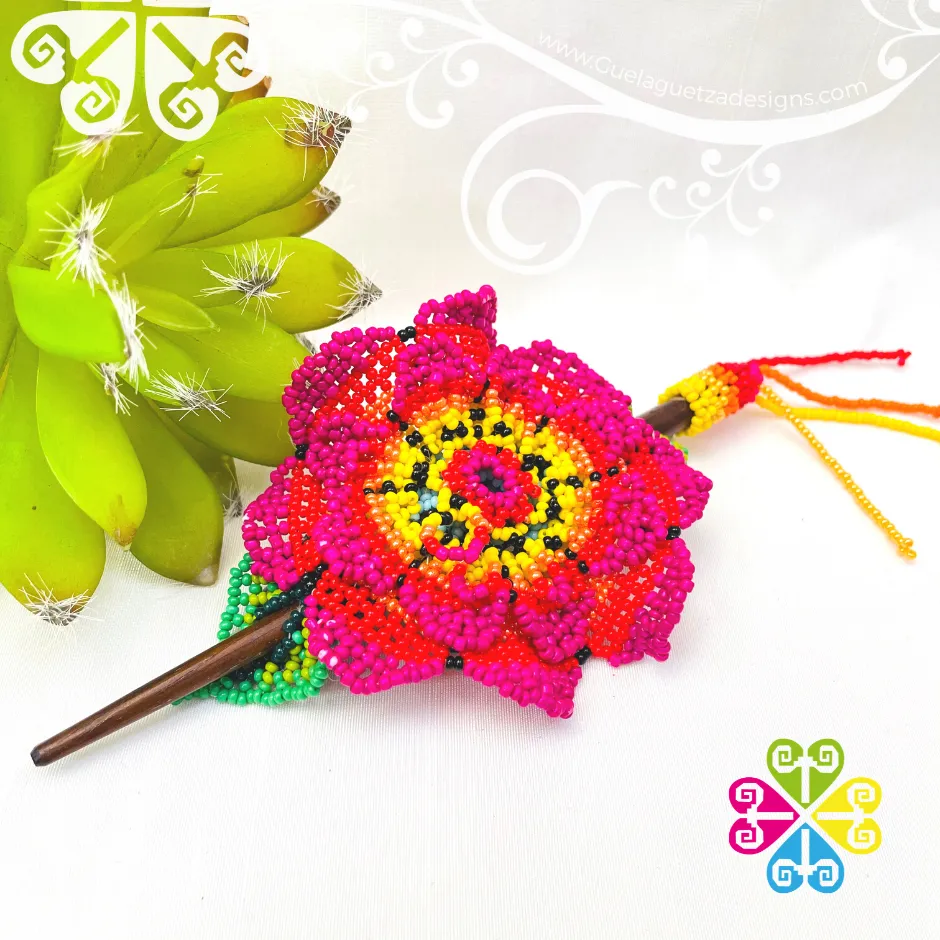 Beaded Dahlia Hair Brooch