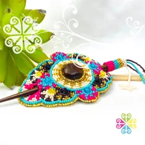 Beaded Hair Brooch