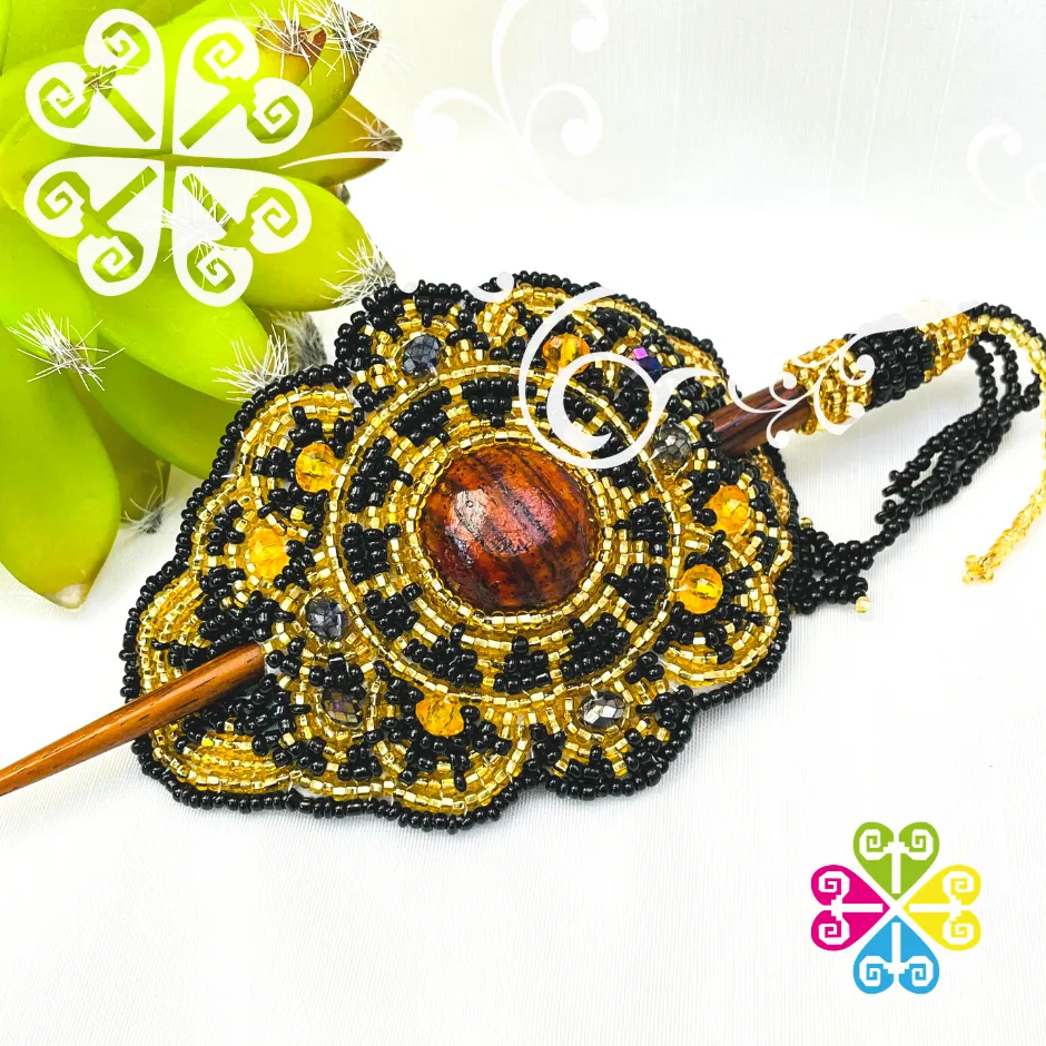 Beaded Hair Brooch