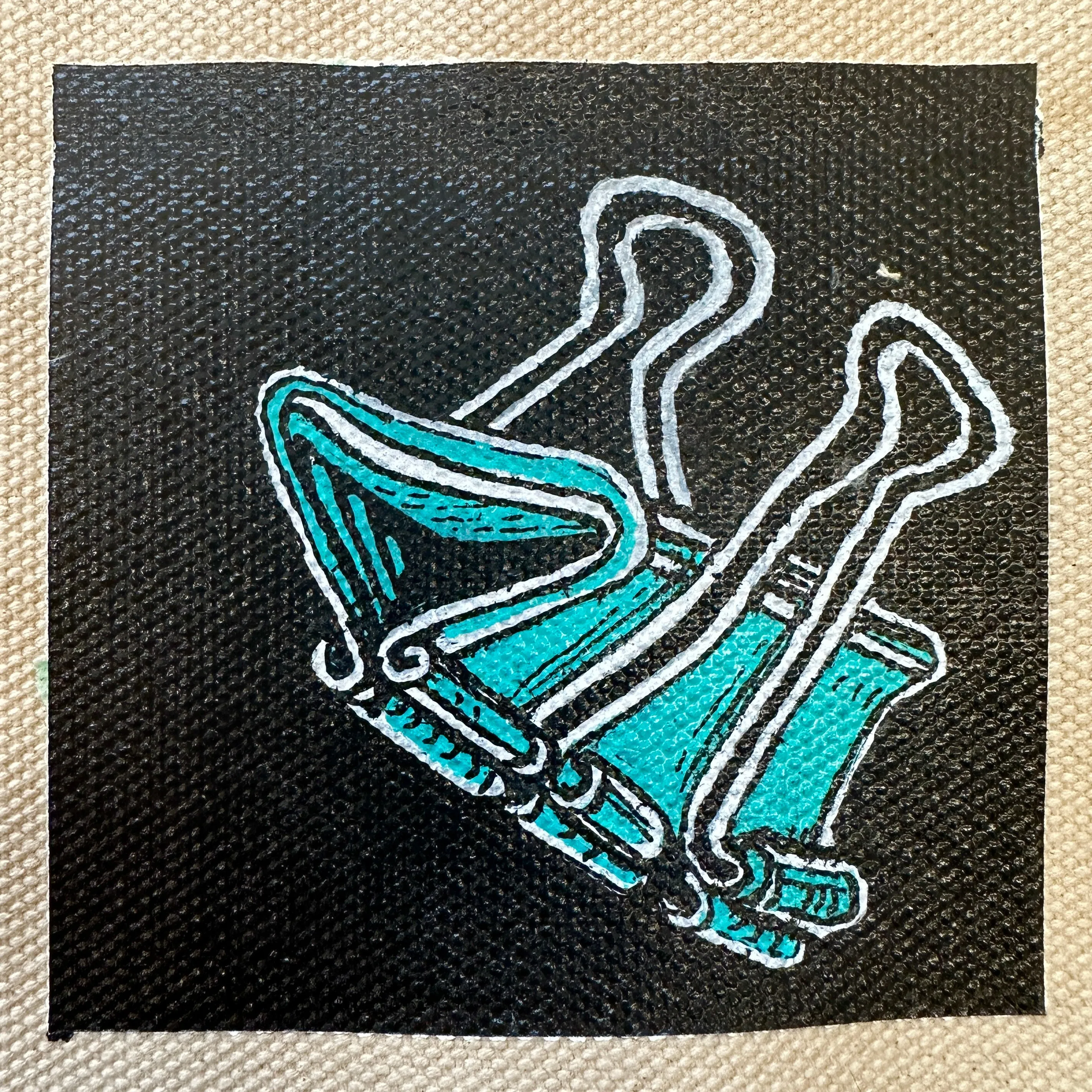 Binder clip canvas painting