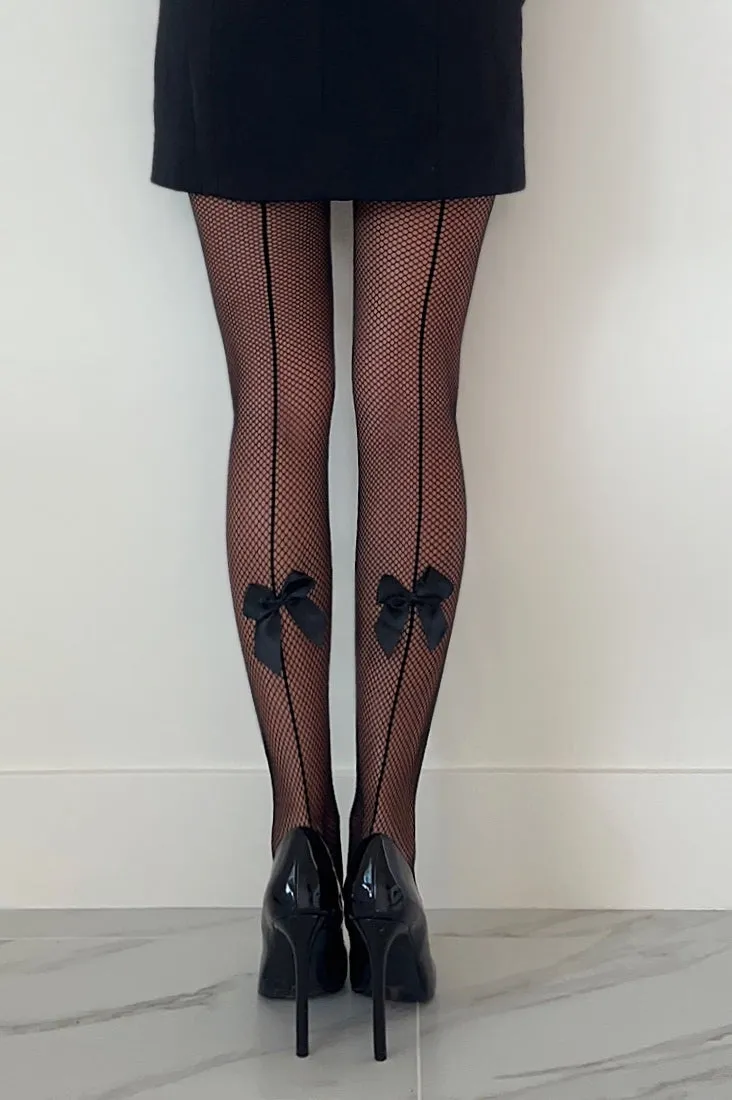 Bow Fishnet Tights