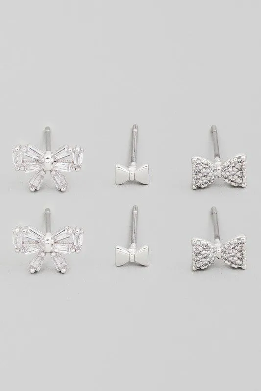 Bow Stud Earring Set