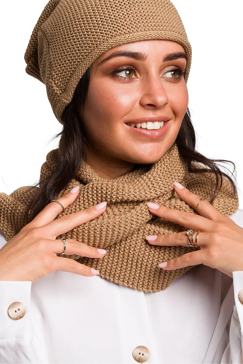 Brown Infinity Scarf BE Knit