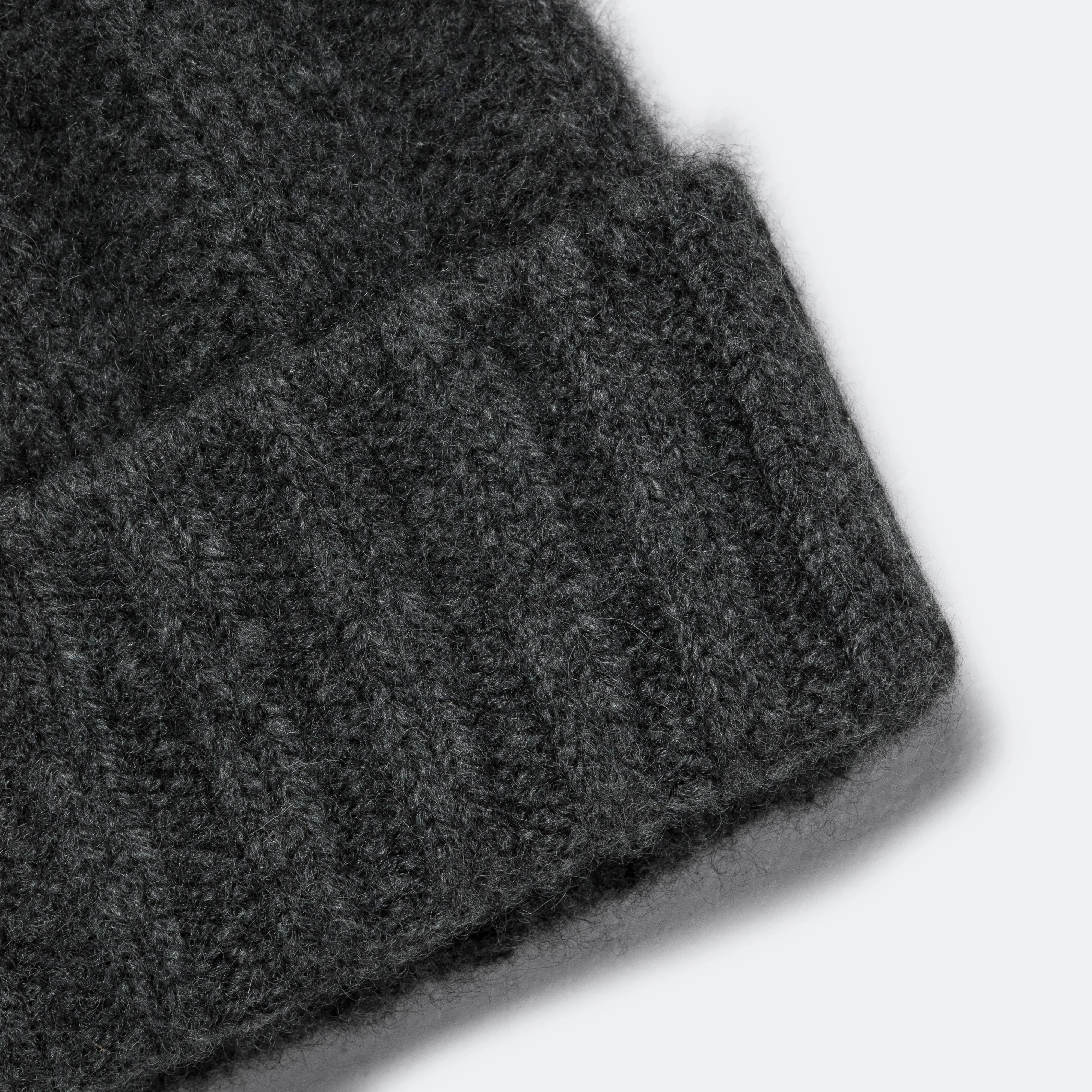 Cashmere Rib Watch Cap - Charcoal