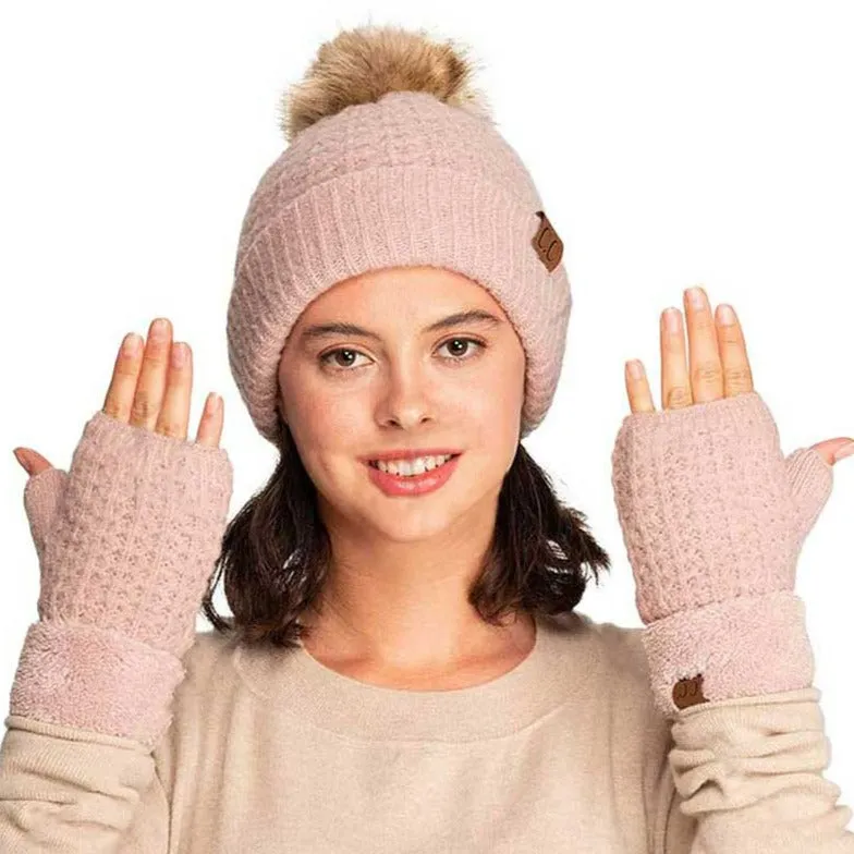 C.C Smocking Stitch Pattern Fingerless Gloves