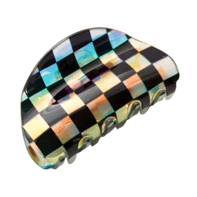 Charley Checkered Claw Hair Clip in Black