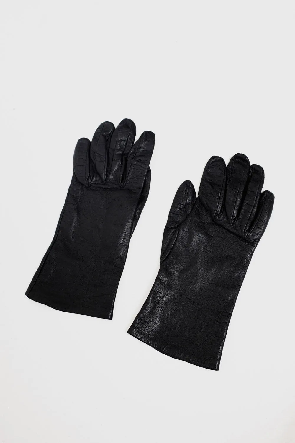 CLASSY BLACK VINTAGE LEATHER GLOVES