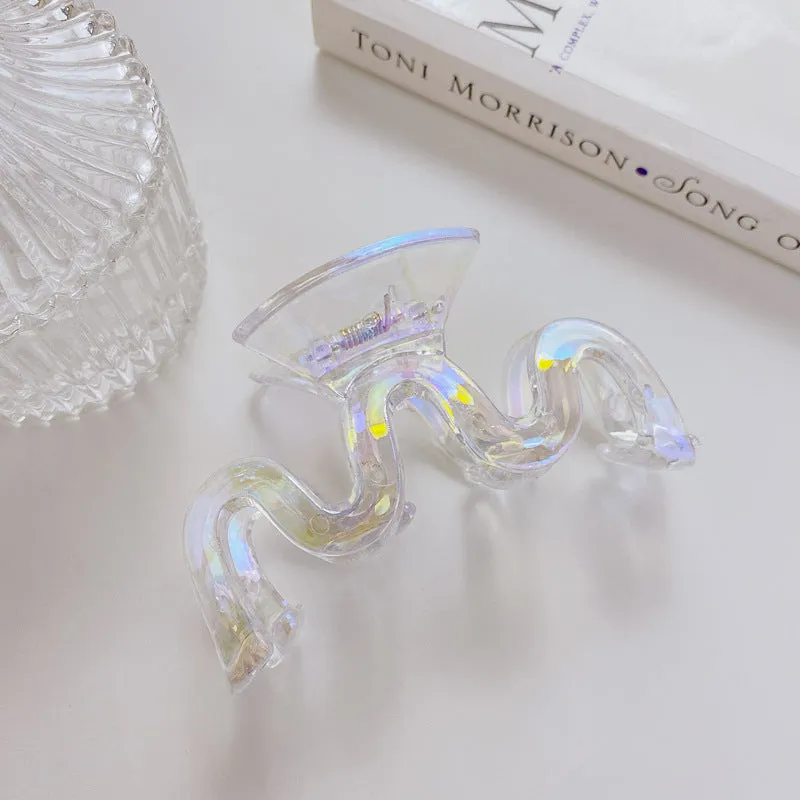 Clear Iridescent Claw Clips