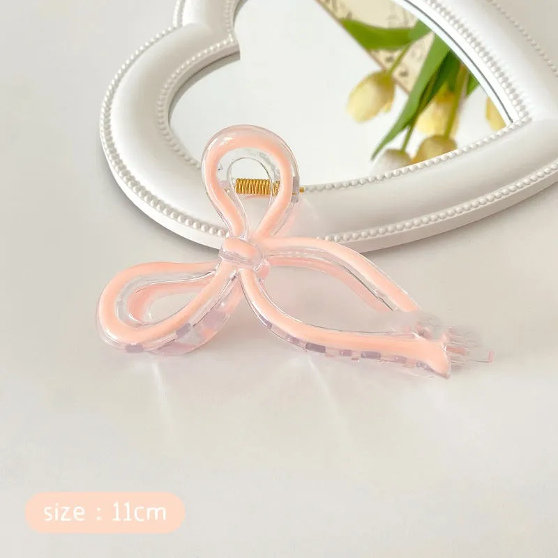 Coquette Ribbon Bow Claw Clip