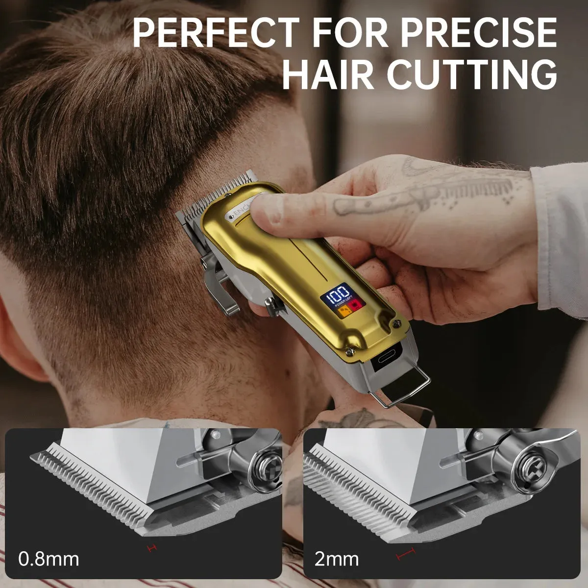 Cordless Hair Clipper, Electric Professional Hair Trimmer