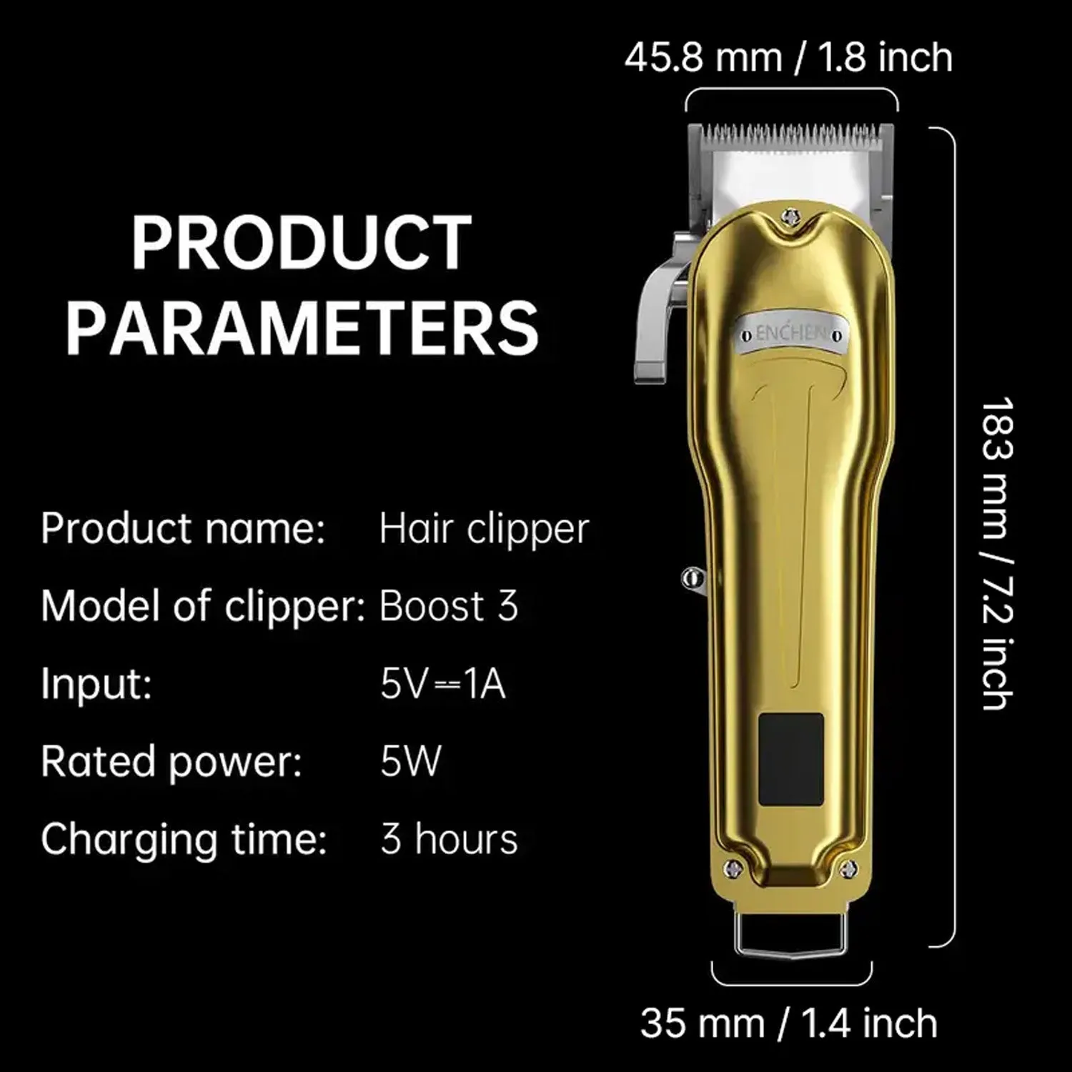 Cordless Hair Clipper, Electric Professional Hair Trimmer