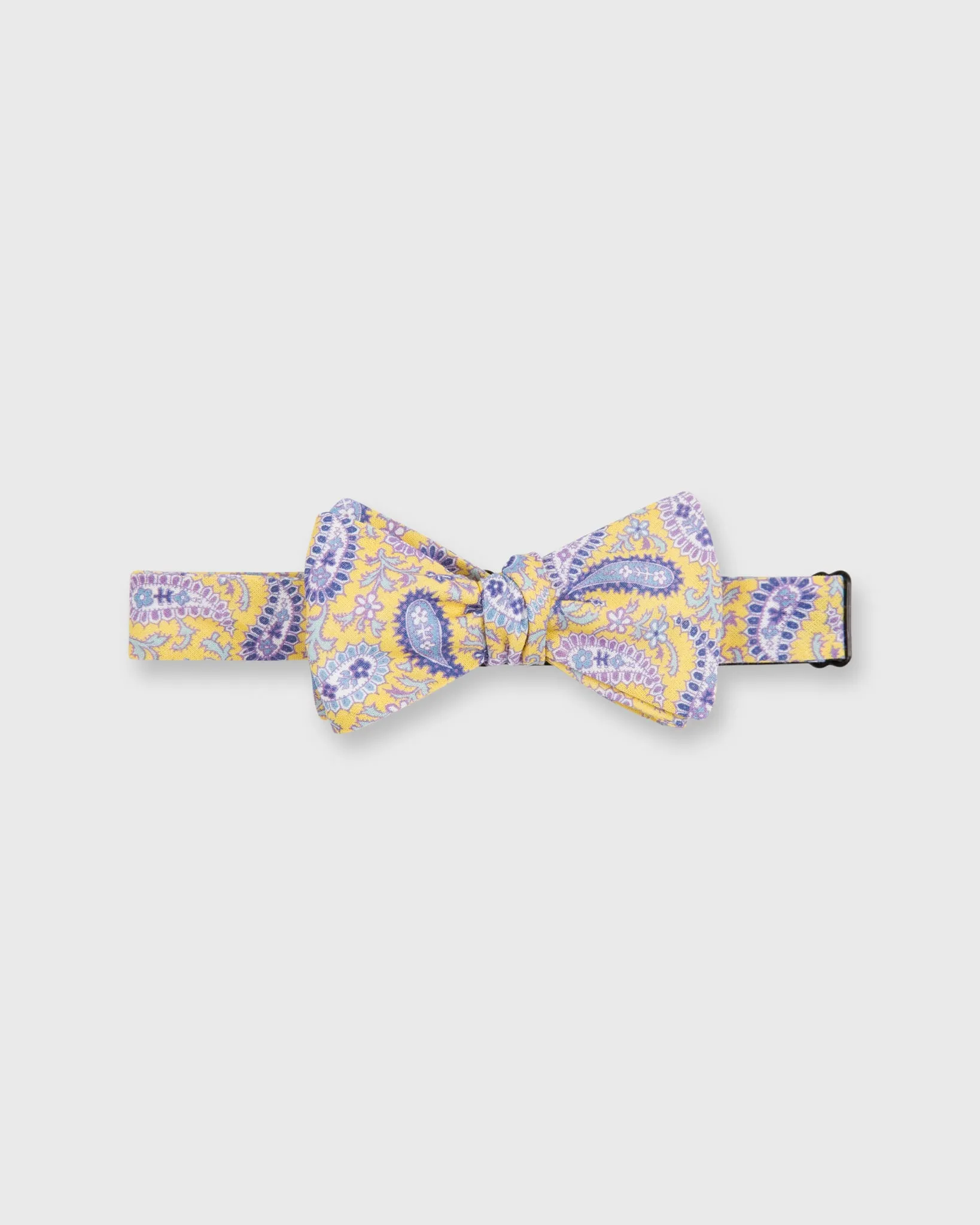 Cotton Bow Tie in Yellow/ Sky/Purple Paisley