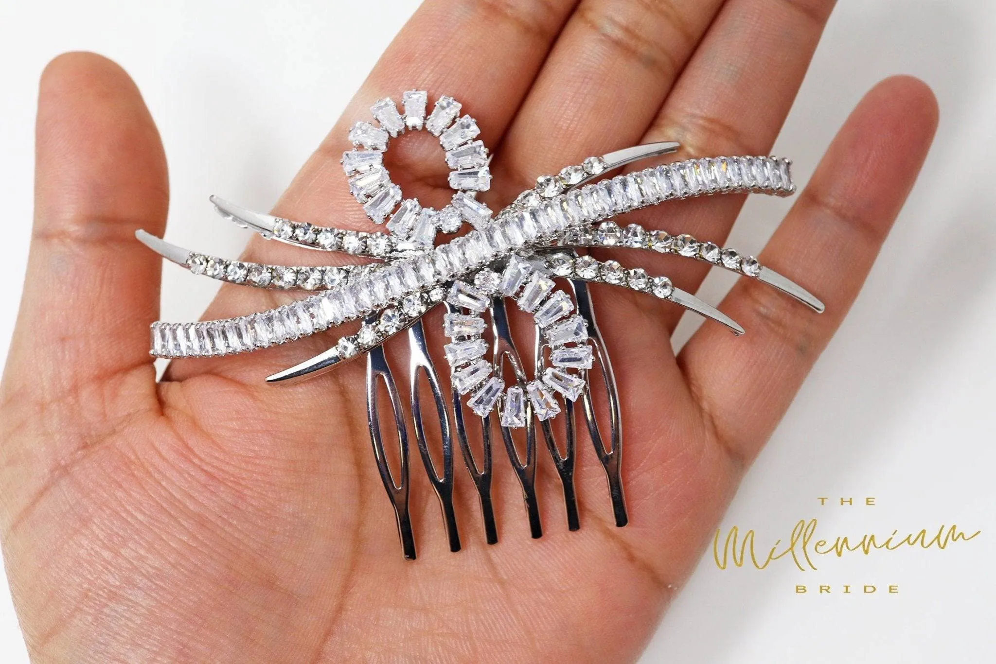 Cubic Zirconia, Diamond Infinite Love Bridal Hair Comb, Bridal Hair Accessories, Wedding Hair Accessory, Bridal Hair Comb.