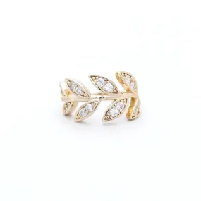 CZ Leaf Ear Cuff - Gold