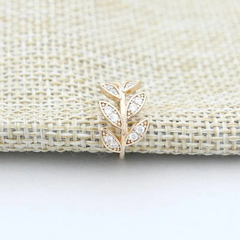 CZ Leaf Ear Cuff - Gold