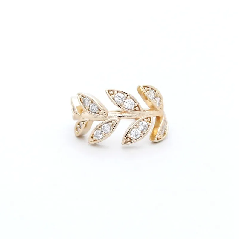 CZ Leaf Ear Cuff - Gold