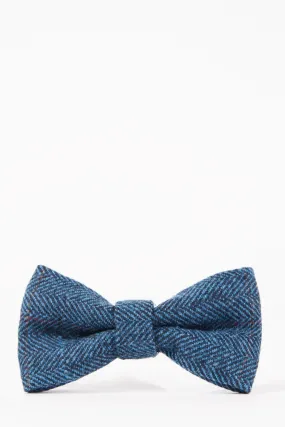 DION - Blue Tweed Check Bow Tie