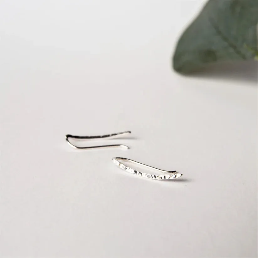 Ear Climbers - Silver - Textured