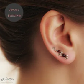 Ear Wings Garnet Sterling Silver