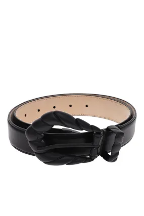 Embella Black Leather Belt