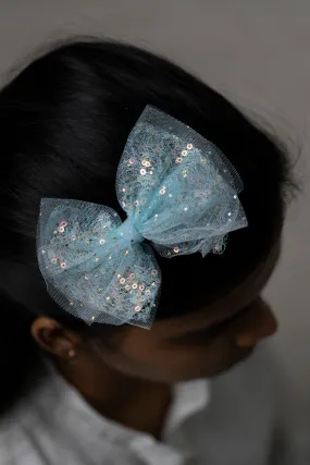 Enchanted Dust Tulle Sequin Bow Clip