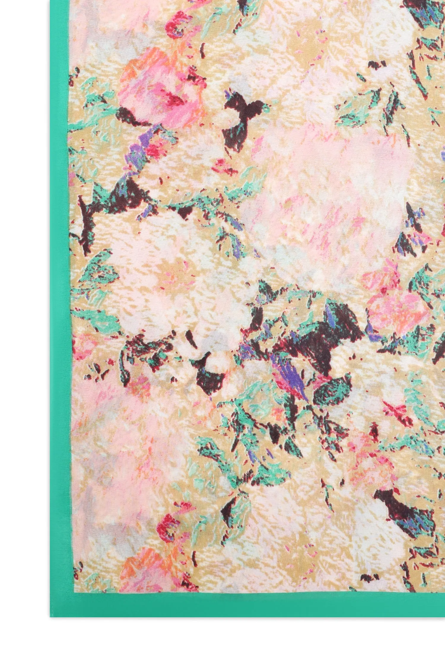 FLORA CHIFFON SCARF-GREEN