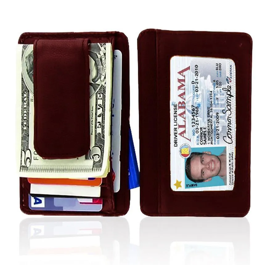 Genuine Leather Magnetic Money Clip