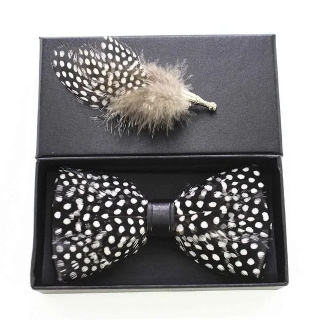 Georgia Feather Bow Tie Set