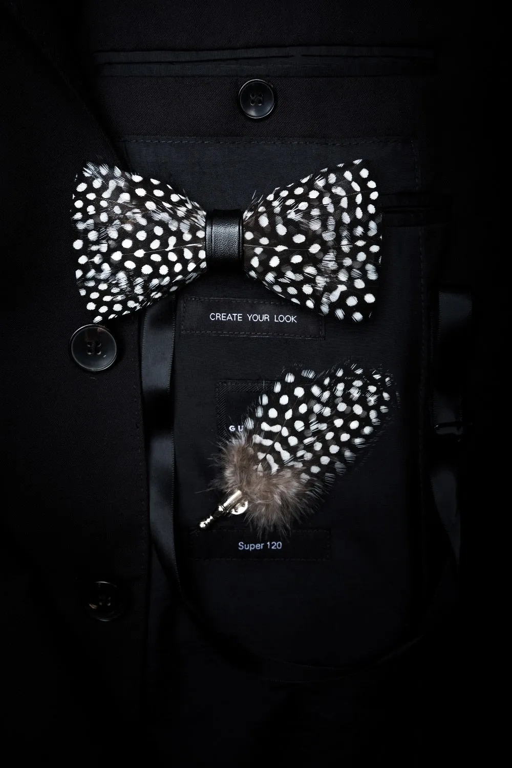 Georgia Feather Bow Tie Set