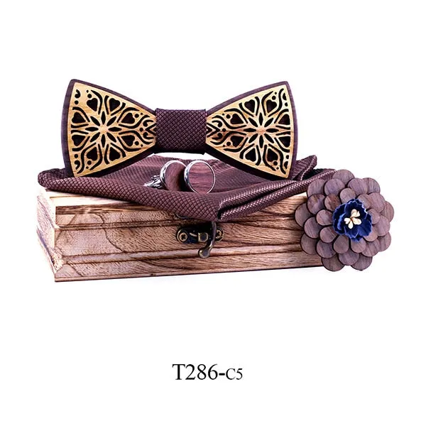 Haddon Wood Bow Tie Set