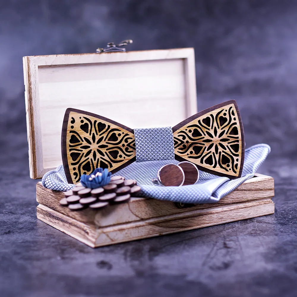 Haddon Wood Bow Tie Set