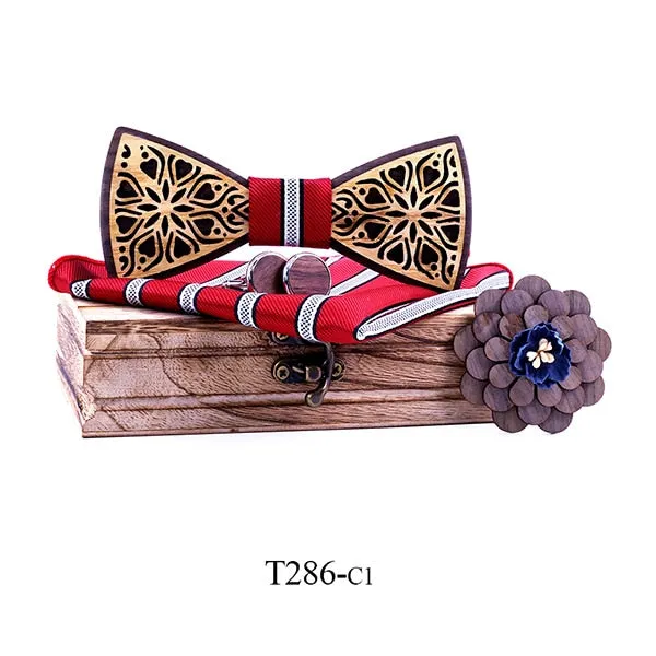 Haddon Wood Bow Tie Set