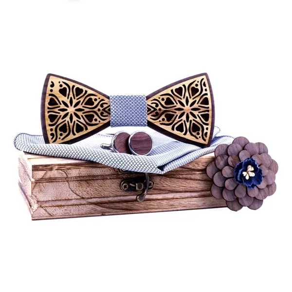 Haddon Wood Bow Tie Set