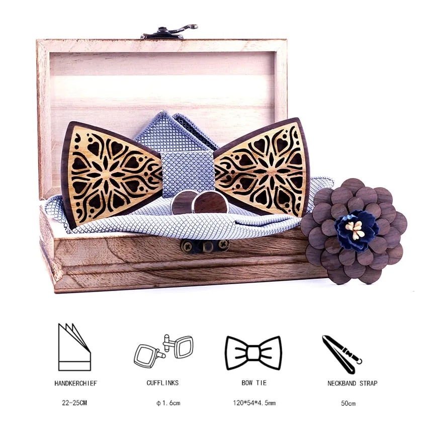 Haddon Wood Bow Tie Set