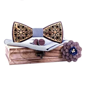 Haddon Wood Bow Tie Set