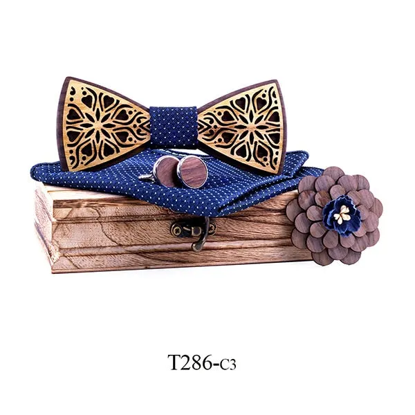 Haddon Wood Bow Tie Set