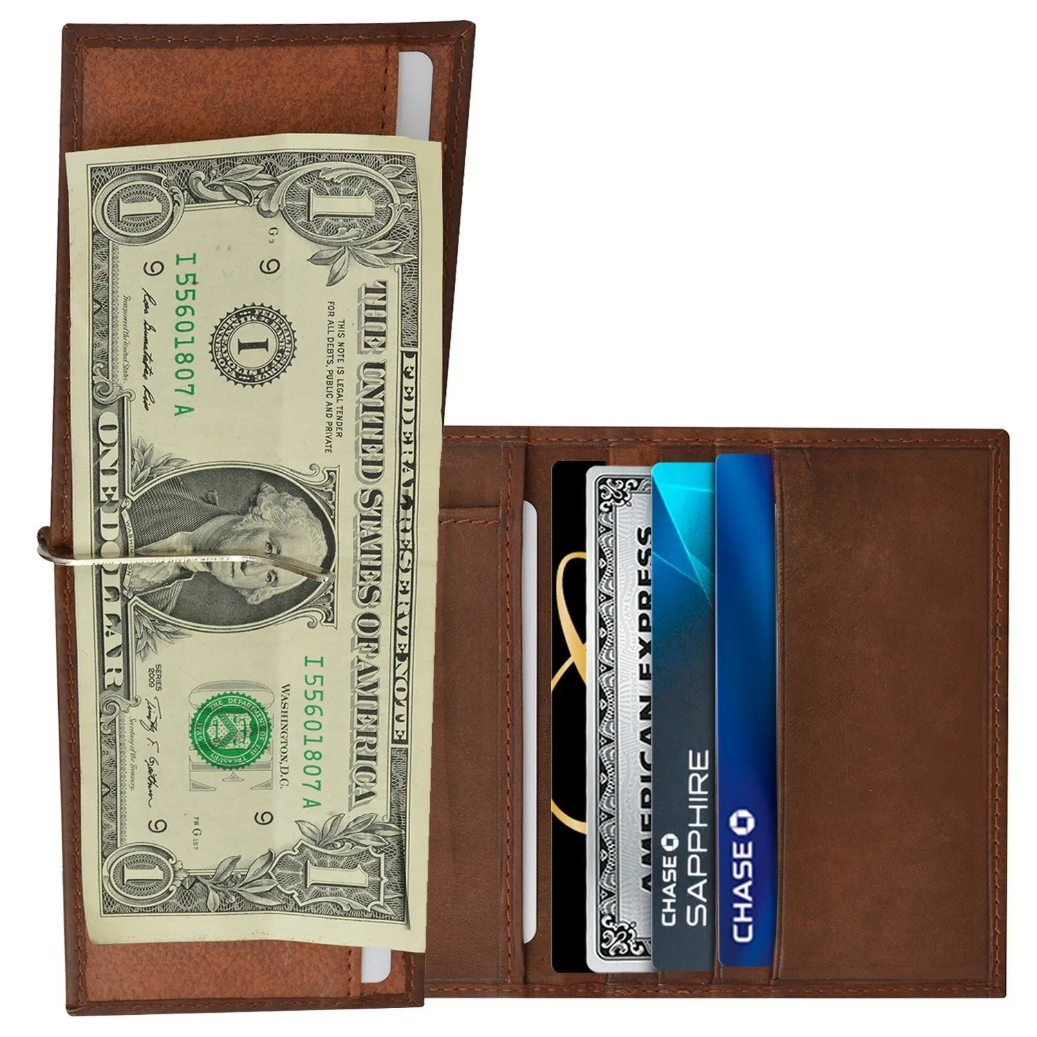 Leather Money Clip Wallet